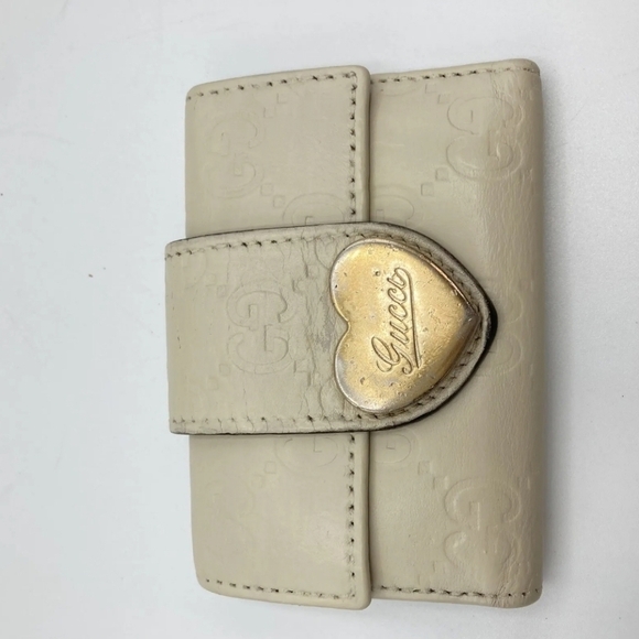 🔹️GUCCI 🔹️ Key case holder Leather ivory Guccissima - Picture 9 of 15